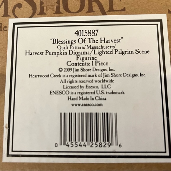 Jim Shore 2009 “ Blessings Of The Harvest” with original box. - Picture 6 of 7
